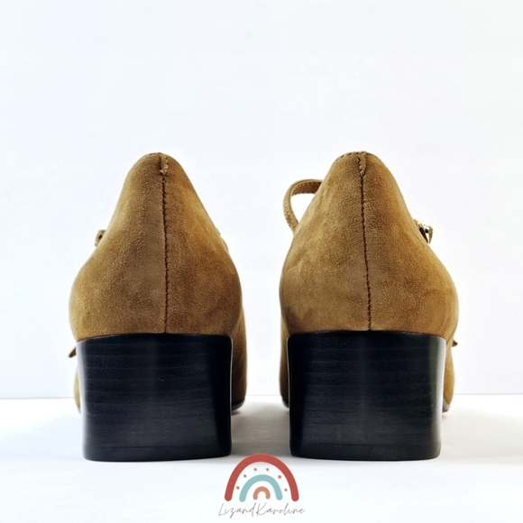 New! Madewell The Nettie Heeled Mary Jane in Glazed Walnut Leather Suede - Picture 12 of 16